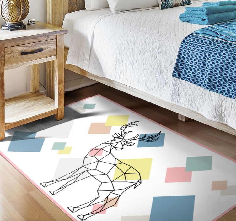 Polygonal deer animal vinyl carpet - TenStickers
