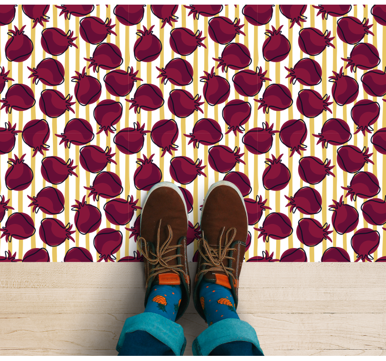 Pomegranate pattern kitchen vinyl carpet - TenStickers