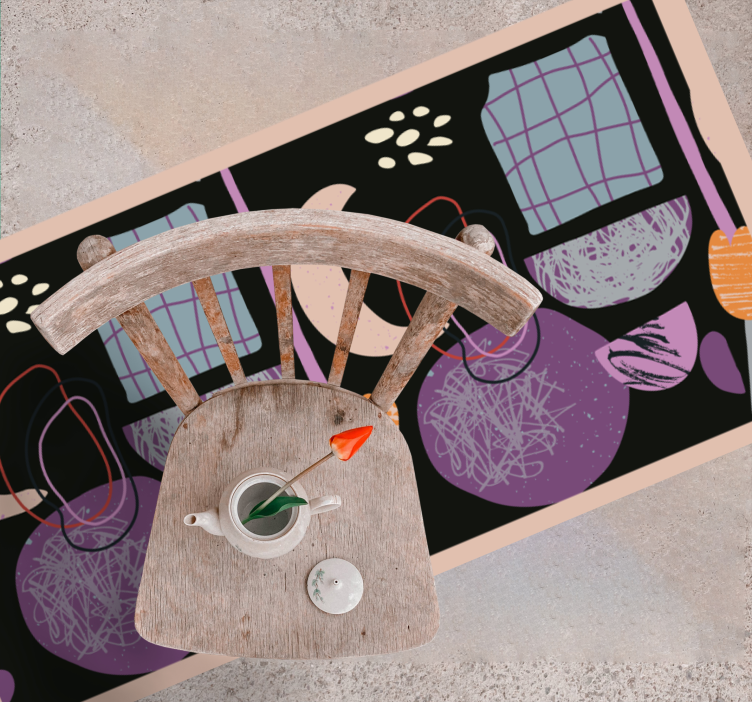 Night geometric elements modern vinyl carpet - TenStickers