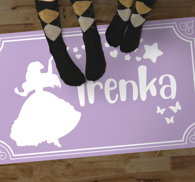 Magic princess with name kids vinyl carpet - TenStickers
