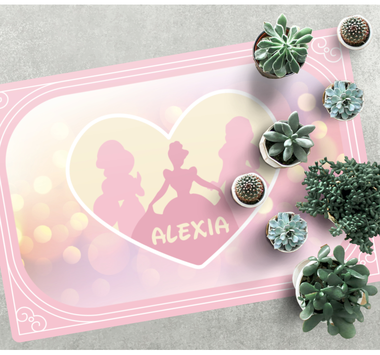 Princess Silhouette Heart custom vinyl carpet - TenStickers