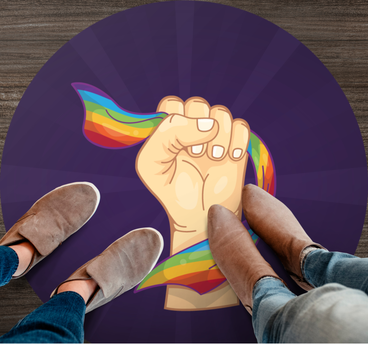 Proud Rainbow Fist teen vinyl carpet - TenStickers