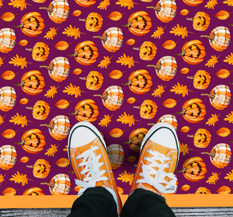 Pumpkin Pattern halloween vinyl carpet - TenStickers