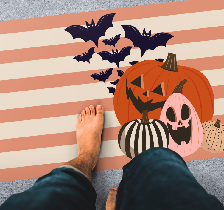 Pumpkin Trio halloween vinyl carpet - TenStickers
