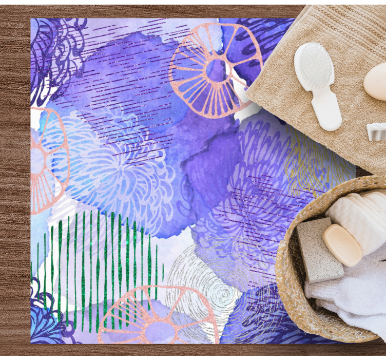 Purple abstract background teen vinyl rug - TenStickers