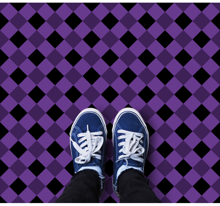 Purple Checker Pattern geometric vinyl carpet - TenStickers