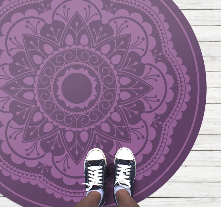 Purple circular design mandala vinyl carpet - TenStickers