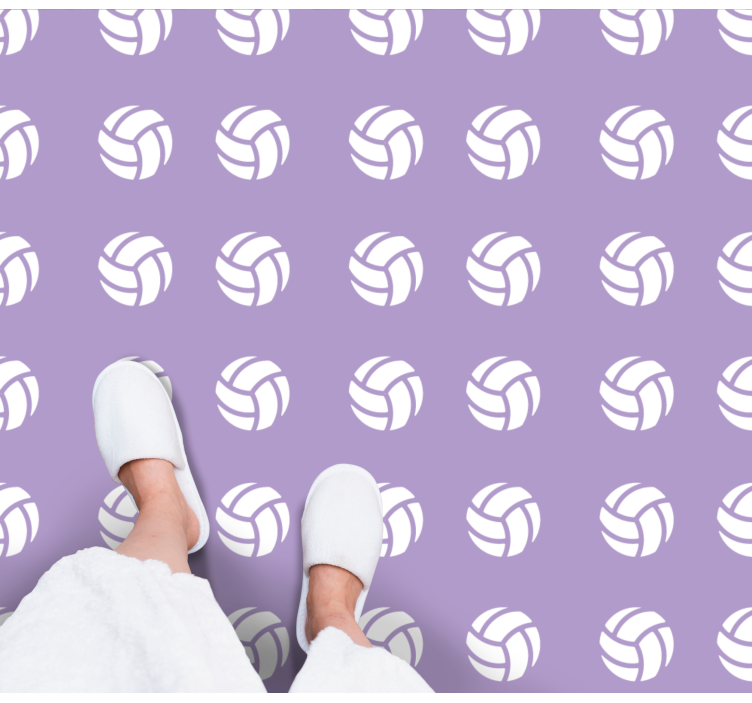 Purple Volleyball Pattern game vinyl carpet - TenStickers