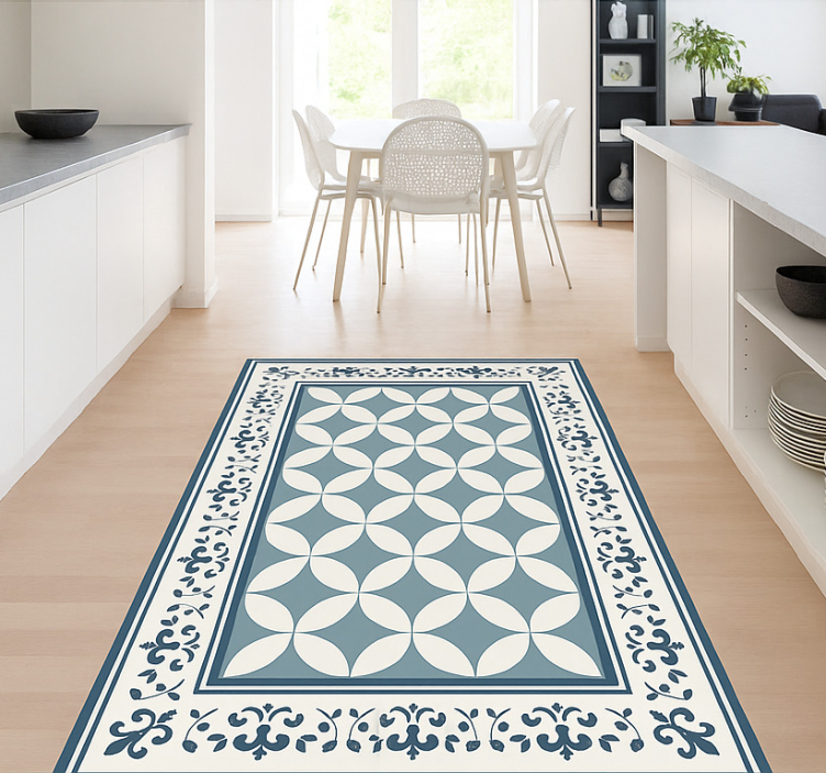 Quatrefoil Tile Pattern dining room vinyl carpet - TenStickers