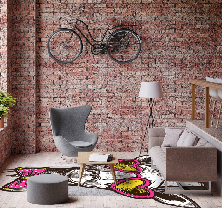 quirky giraffe heart glasses animal vinyl carpet - TenStickers