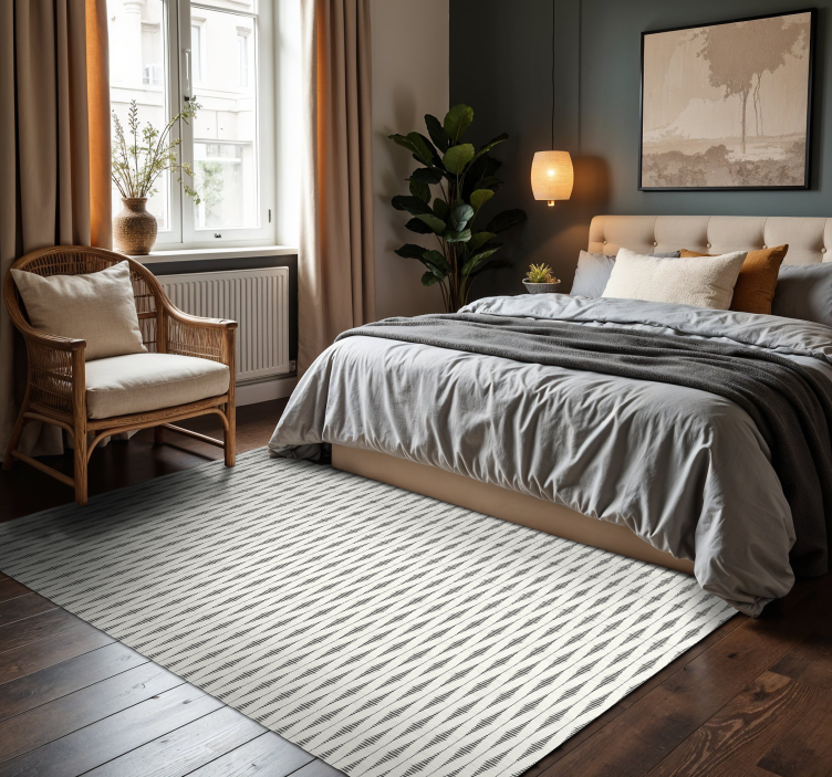 "Rabaul Ikat" grey and beige modern vinyl carpet - TenStickers