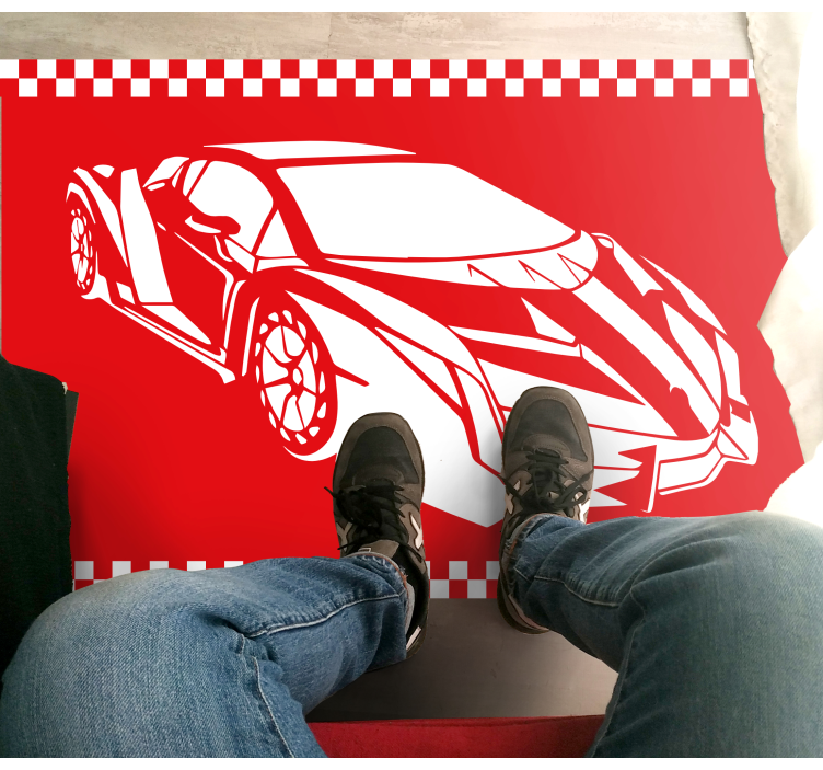 Race car theme teen vinyl carpet - TenStickers