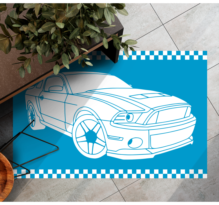 Racing Car Outline road vinyl carpet - TenStickers