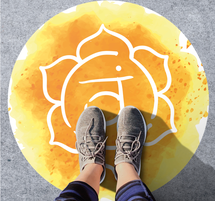 Radiant Chakra Symbol mandala vinyl carpet - TenStickers