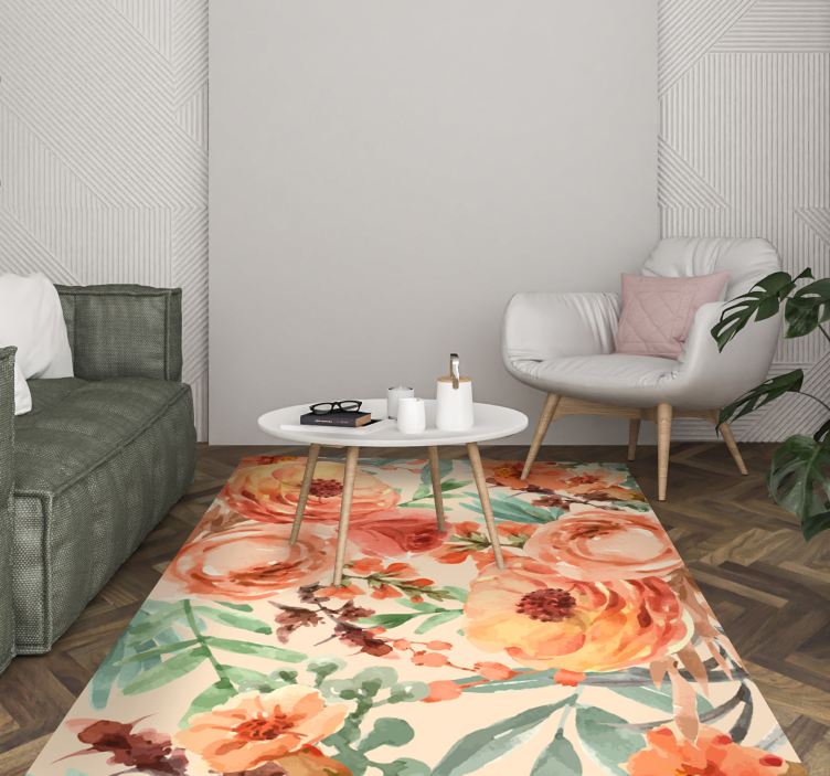 Vibrant Showcase nature floral vinyl carpet - TenStickers