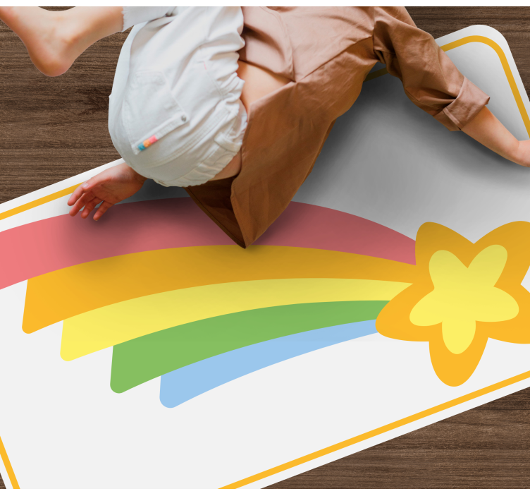 Rainbow Star Motif kids vinyl carpet - TenStickers