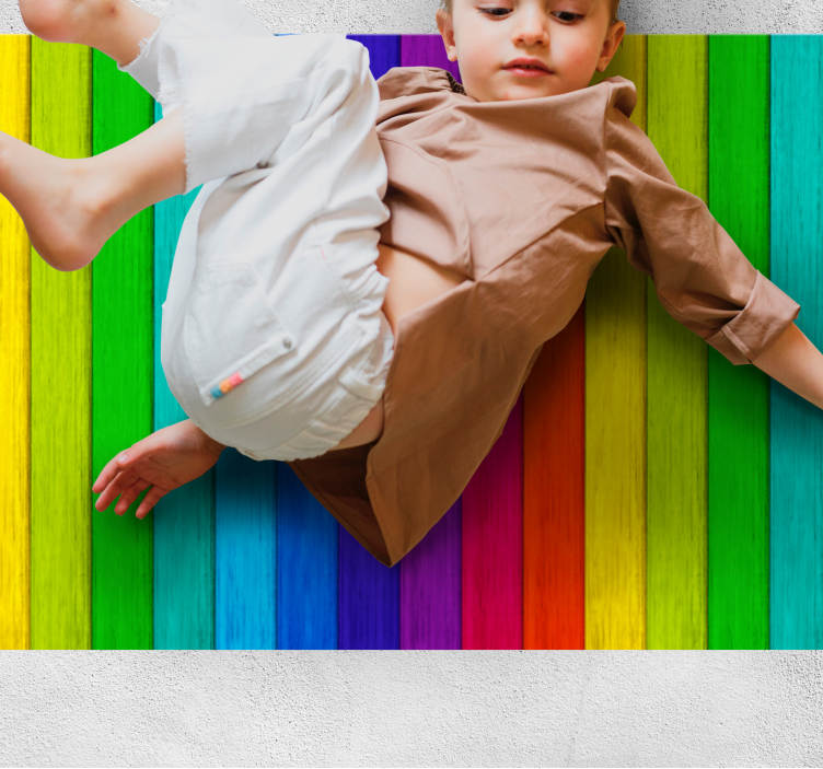 Rainbow Striped Layout wood effect vinyl carpet - TenStickers