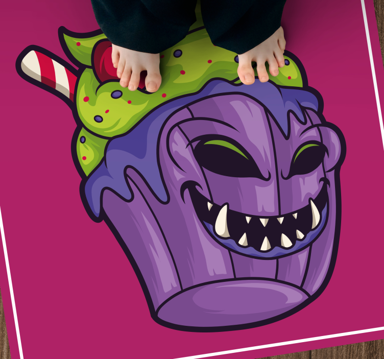 Ravenous Cupcake Monster teen vinyl carpet - TenStickers