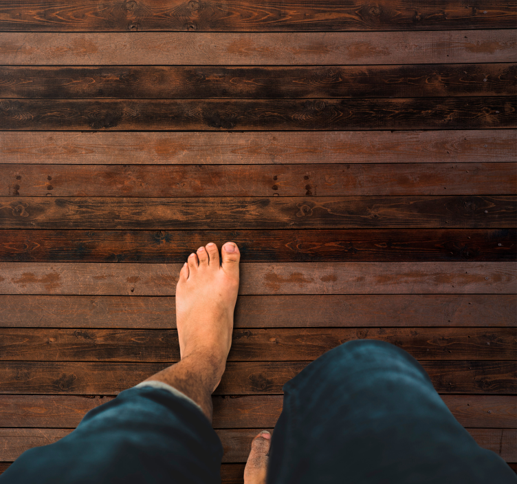 Realistic dark brown shade wood effect vinyl carpet - TenStickers