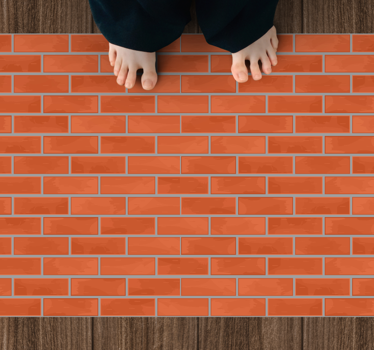 Red brick pattern stone effect vinyl carpet - TenStickers