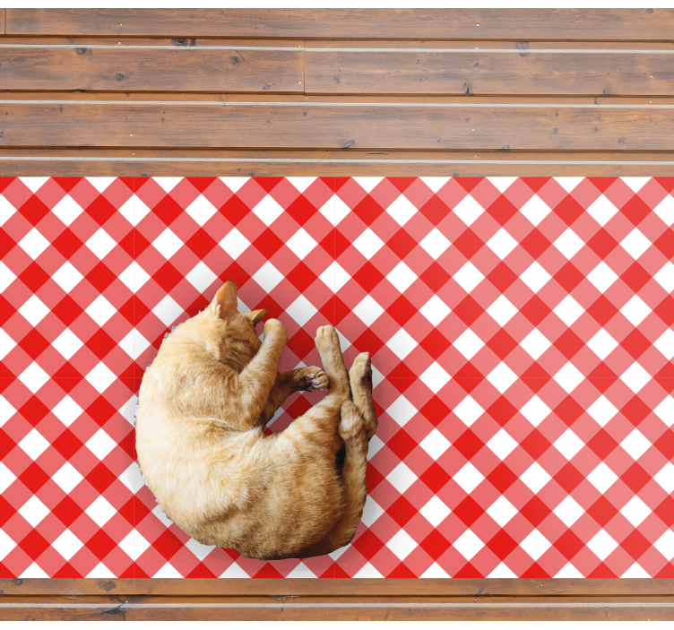 Red Checkered Pattern striped vinyl carpet - TenStickers