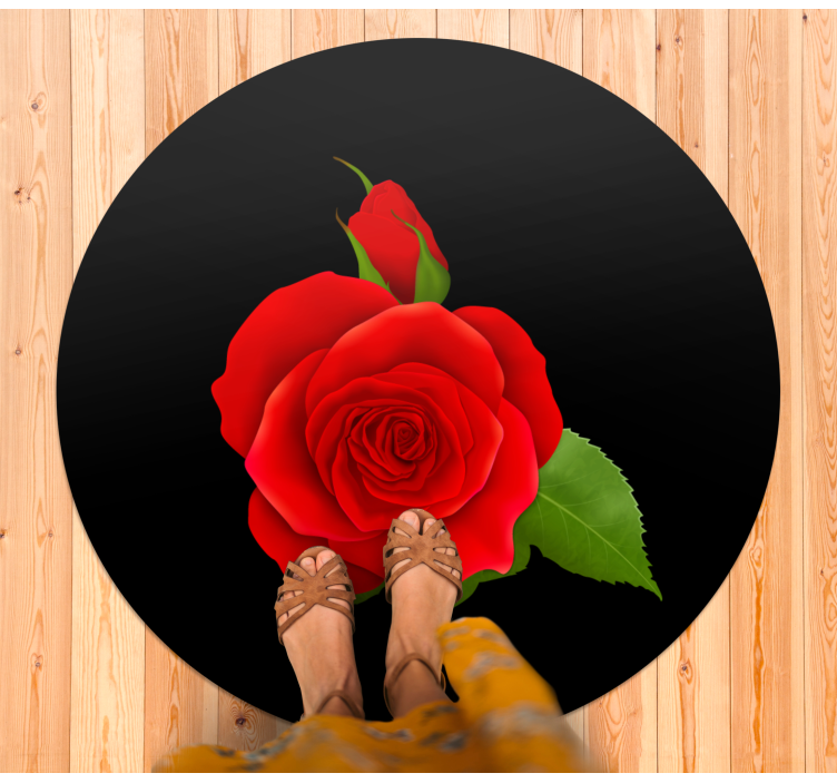 Red Rose Delight floral vinyl carpet - TenStickers