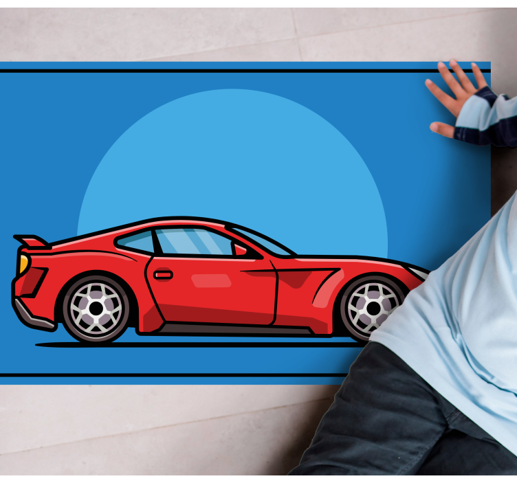 Red Sports Car teen vinyl carpet - TenStickers
