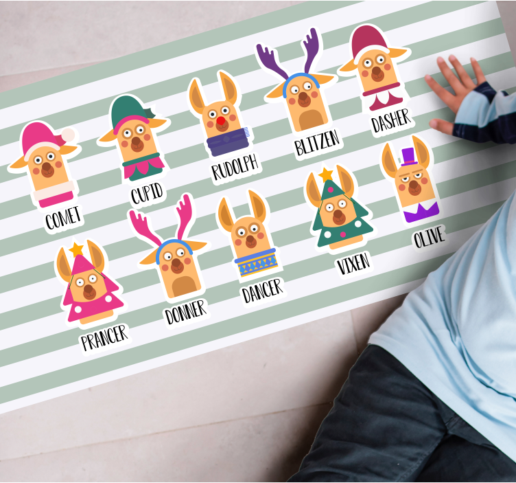 Reindeer Character Collection Christmas vinyl carpet - TenStickers