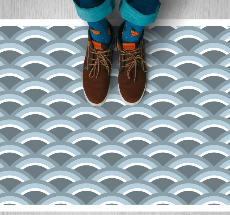Relaxing Wave Pattern geometric vinyl carpet - TenStickers