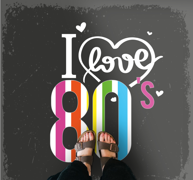 Retro 80's Love mosaic vinyl carpet - TenStickers