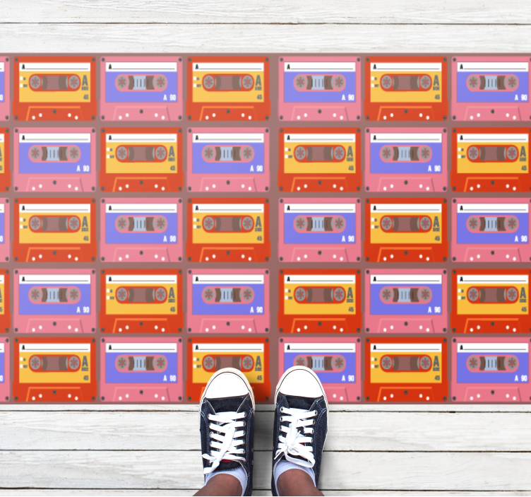 Retro cassette tapes vintage vinyl carpet - TenStickers