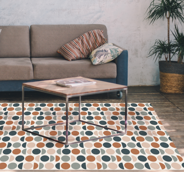 Retro Dots Pattern geometric vinyl carpet - TenStickers