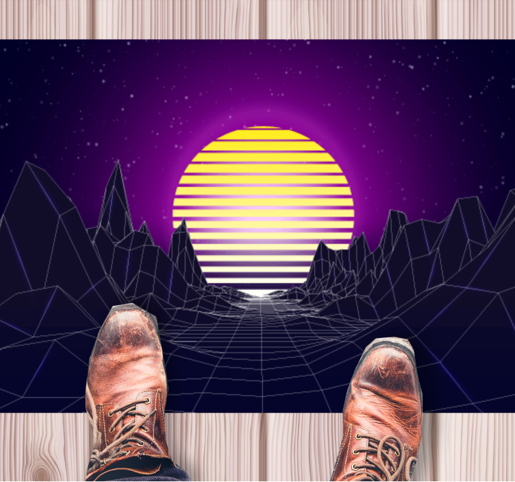 Retro Futuristic Landscape modern vinyl carpet - TenStickers