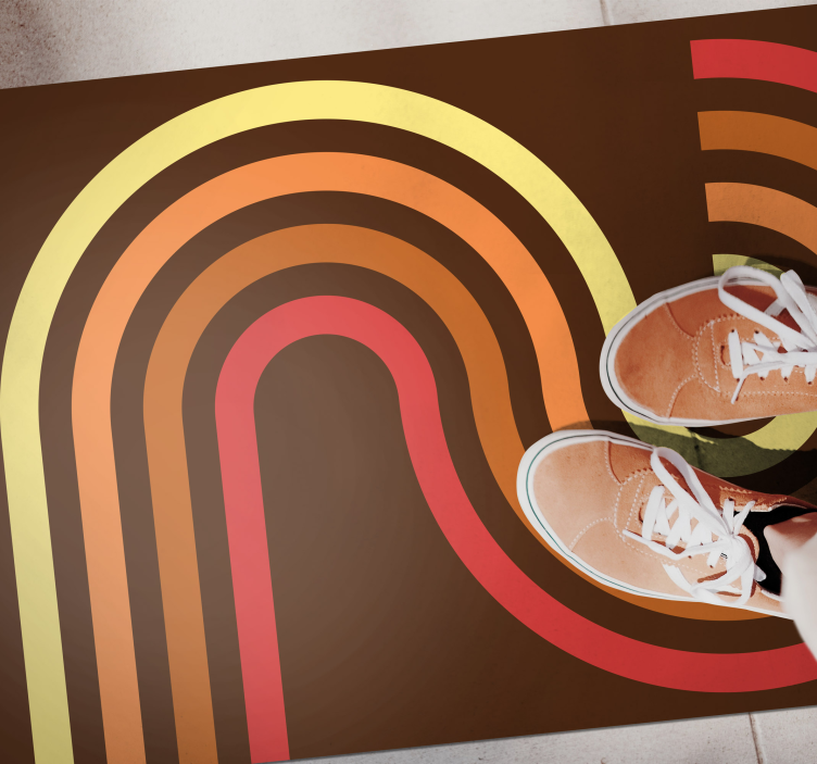 Retro stripes vintage vinyl carpet - TenStickers
