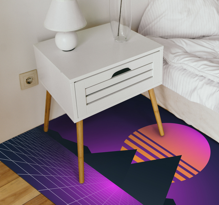Retro Sunset Geometry vintage vinyl carpet - TenStickers