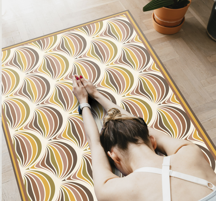 Retro Swirl Pattern geometric vinyl carpet - TenStickers