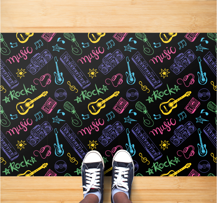 Rock Music Pattern kids vinyl carpet - TenStickers
