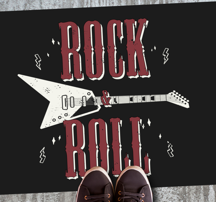 Rock roll electric guitar custom vinyl carpet - TenStickers