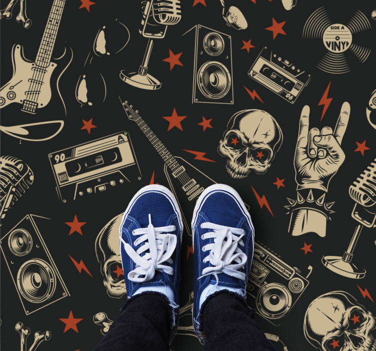 Rock Music Theme teen vinyl carpet - TenStickers