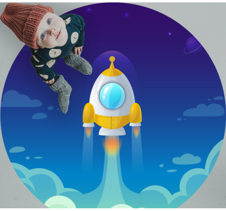Rocket Launch Scene star vinyl carpet - TenStickers