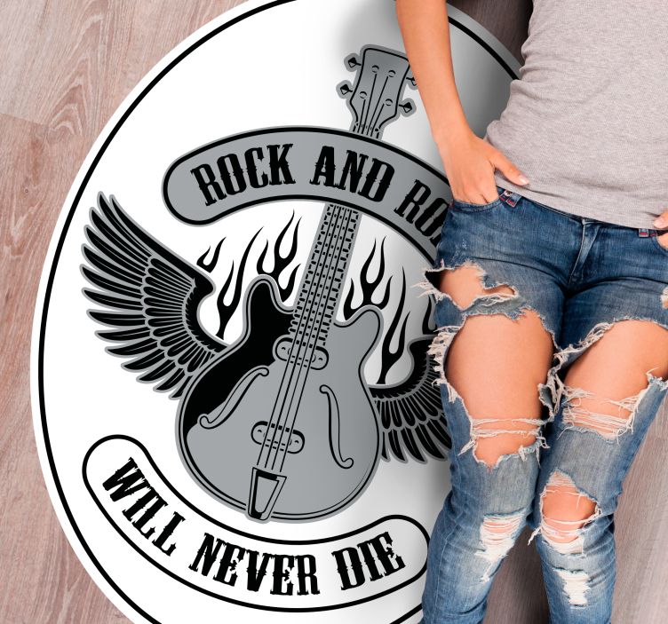 Rock and roll will never die custom vinyl carpet - TenStickers