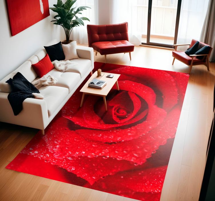 Rose flower red vinyl carpet - TenStickers