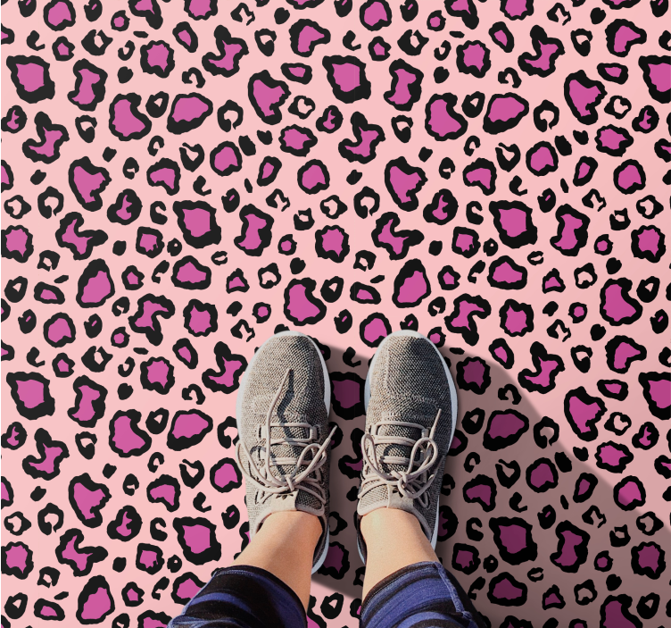 Rose Leopard Dots animal print vinyl carpet - TenStickers