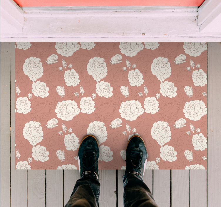 Rose Pattern Overlay floral vinyl carpet - TenStickers