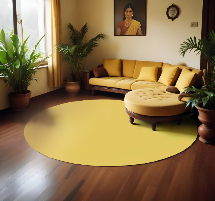 Round design yellow vinyl carpet - TenStickers