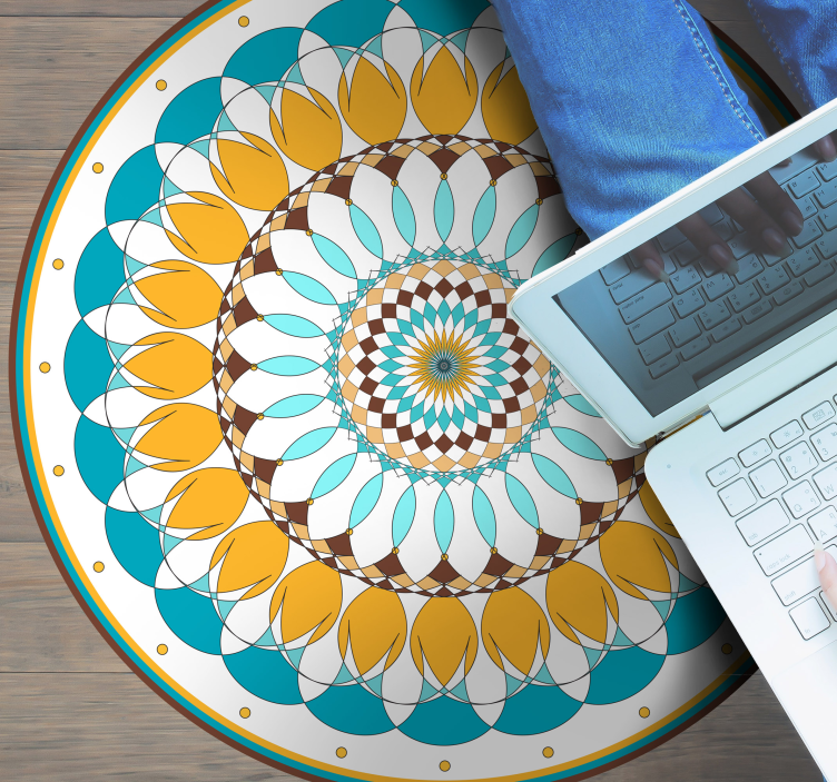 Round mandala vinyl carpet - TenStickers
