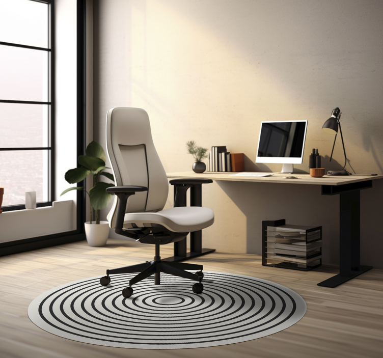 Rounded lines office carpet for floor - TenStickers
