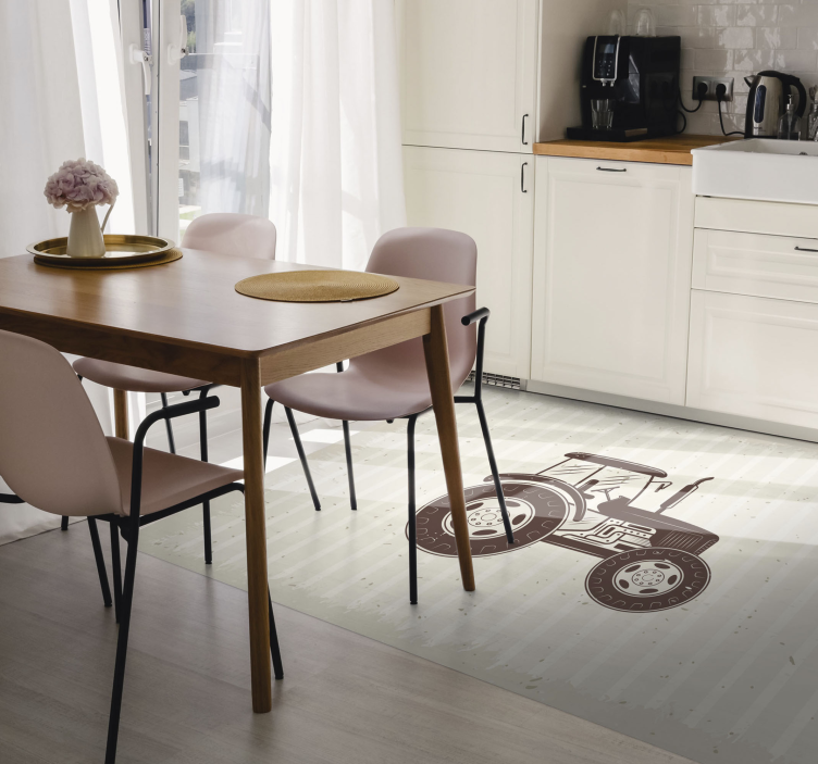 Rustic Tractor Representation texture vinyl carpet - TenStickers