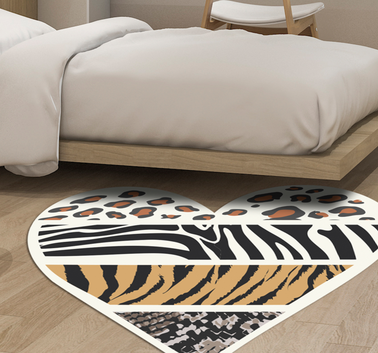 Safari Heart animal print vinyl carpet - TenStickers