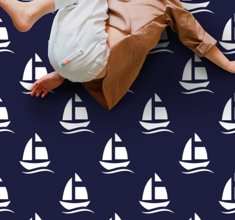Sailboat Pattern kids vinyl carpet - TenStickers